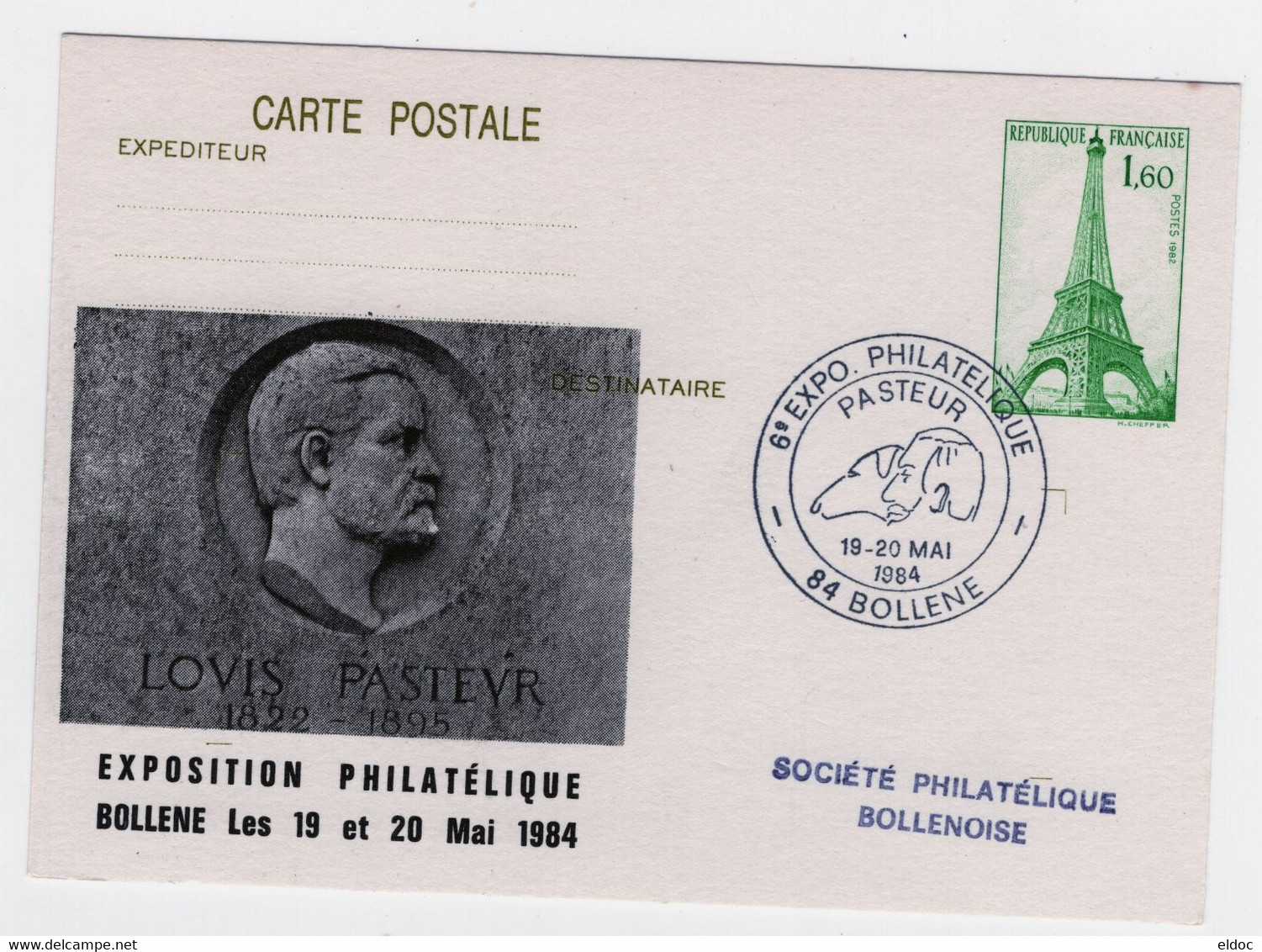 Entier Postal  N°429 TOUR  EIFFEL/ 1984 / BOLLENE / REPIQUE - Umschläge Mit Aufdruck (vor 1995)