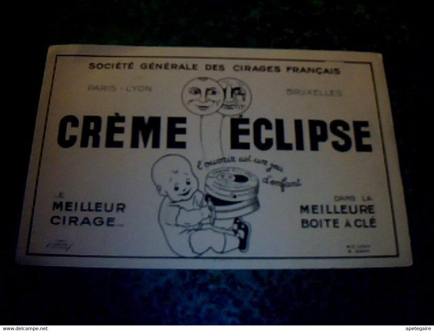 Vieux Papier Buvard D'après Edouard Bernard Publicitè Cirage Crème Eclipse Cie Des Cirages Français - C
