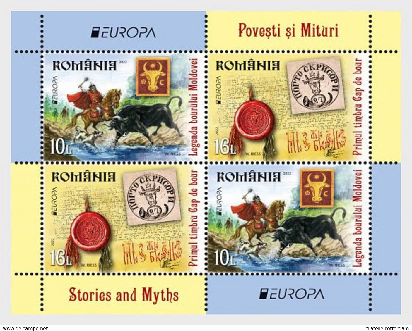 Roemenië / Romania - Postfris / MNH - Sheet Europa, Mythen En Sagen 2022 - Unused Stamps