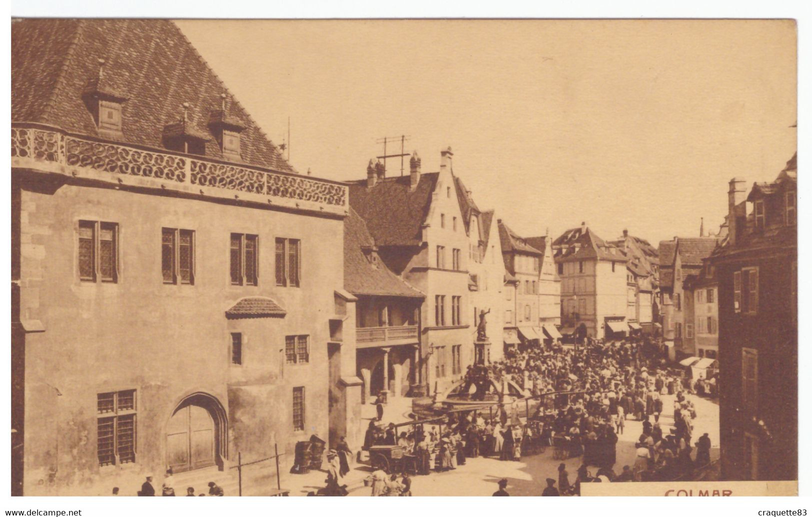 COLMAR  LE KAUFHAUSS AVEC LA FONTAINE SCHWENDL  BELLE CARTE ANIMEE - Sarre-Union