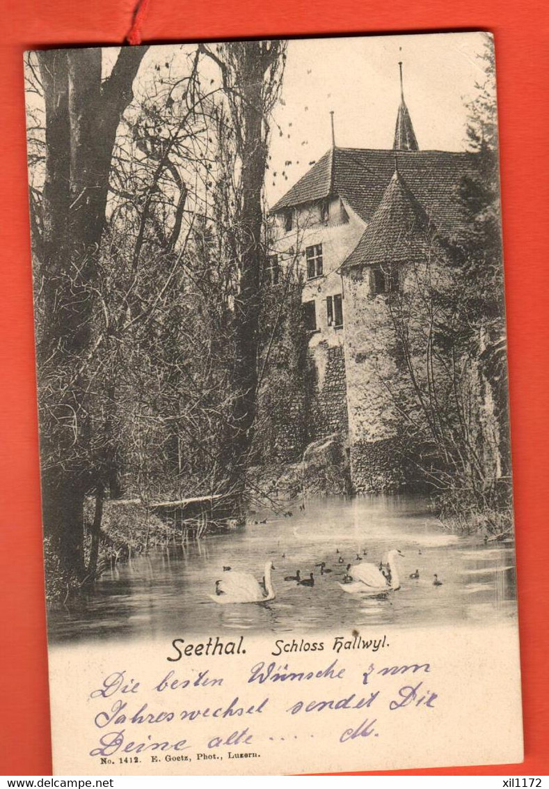 ZUD-05  Seethal Schloss Hallwyl Hallwil Bezirk Lenzburg.  Goetz 1412  Pionier, Gelaufen 1902 - Lenzburg