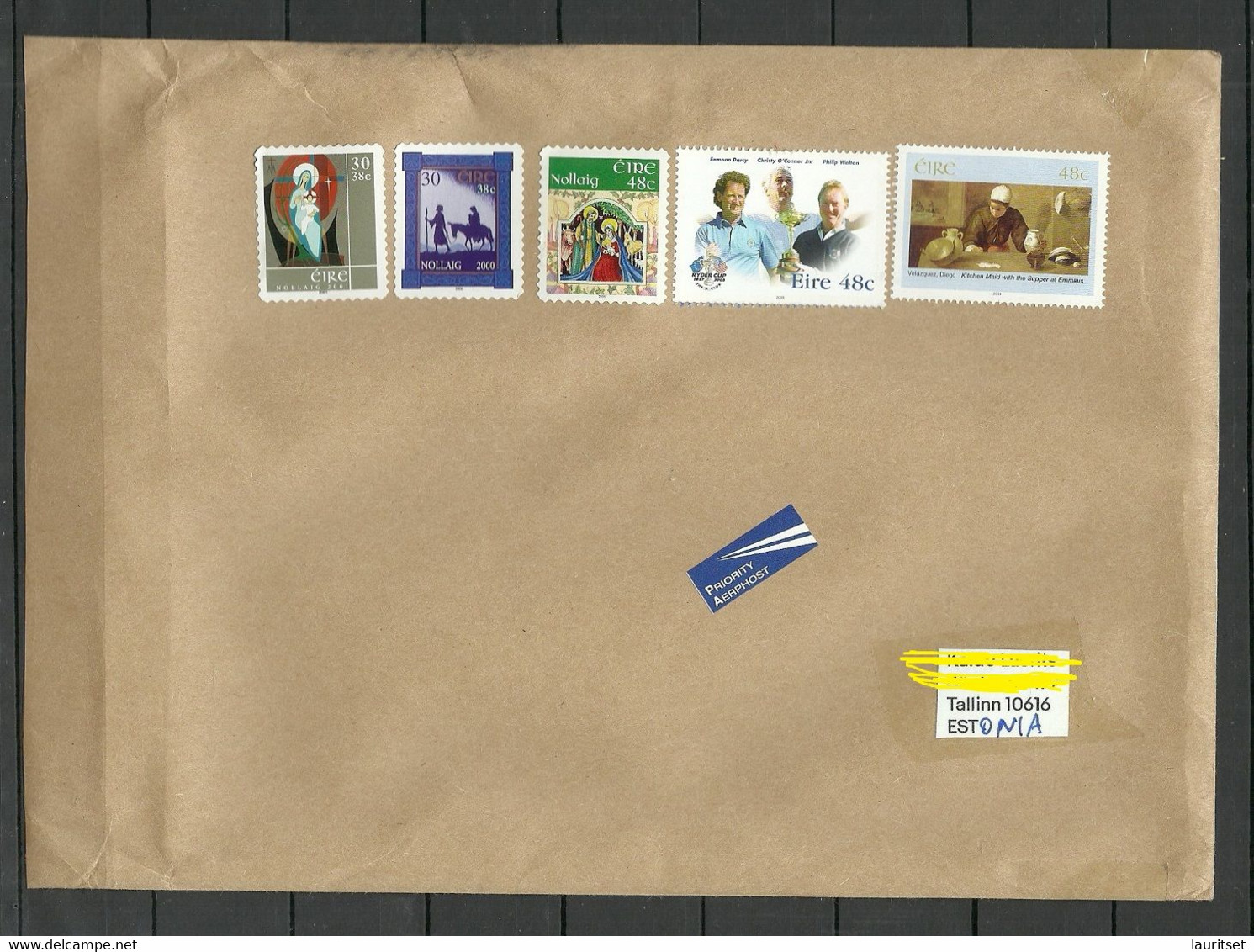 IRLAND IRELAND 2022 Air Mail Cover To Estonia Stamps Remained Uncancelled! - Covers & Documents