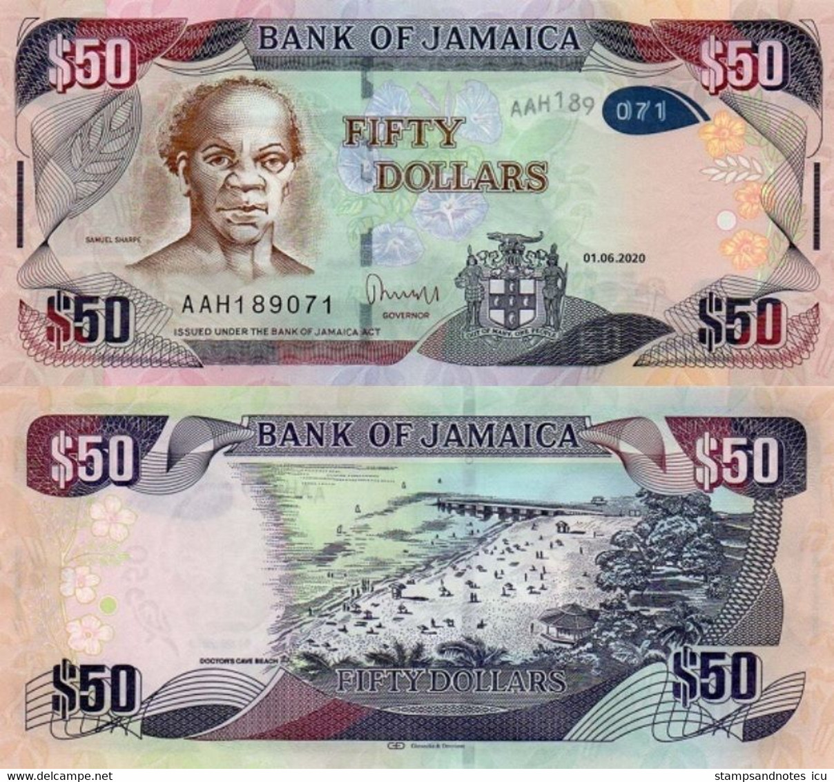 JAMAICA 50 Dollars 2020 P 94 UNC Hybrid - Jamaica