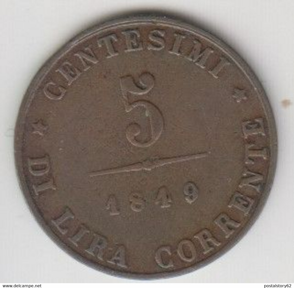 Venezia, Governo Provvisorio. 5 Centesimi 1849 Conservazione BB - Other & Unclassified