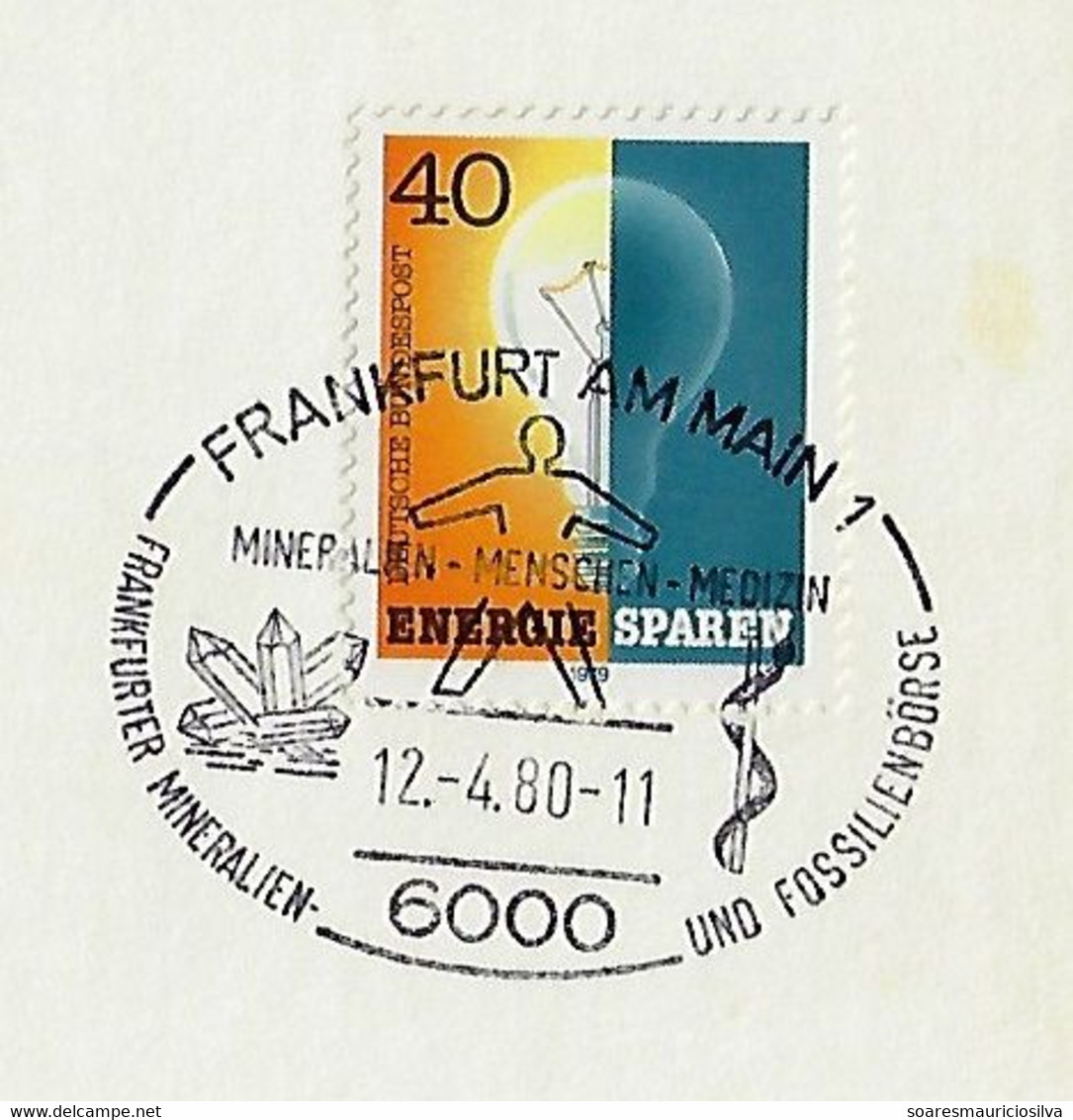 Germany 1976/1982 4 Card Commemorative Cancel Geology Mineral Volcano Mining Fossil Trilobite - Minéraux