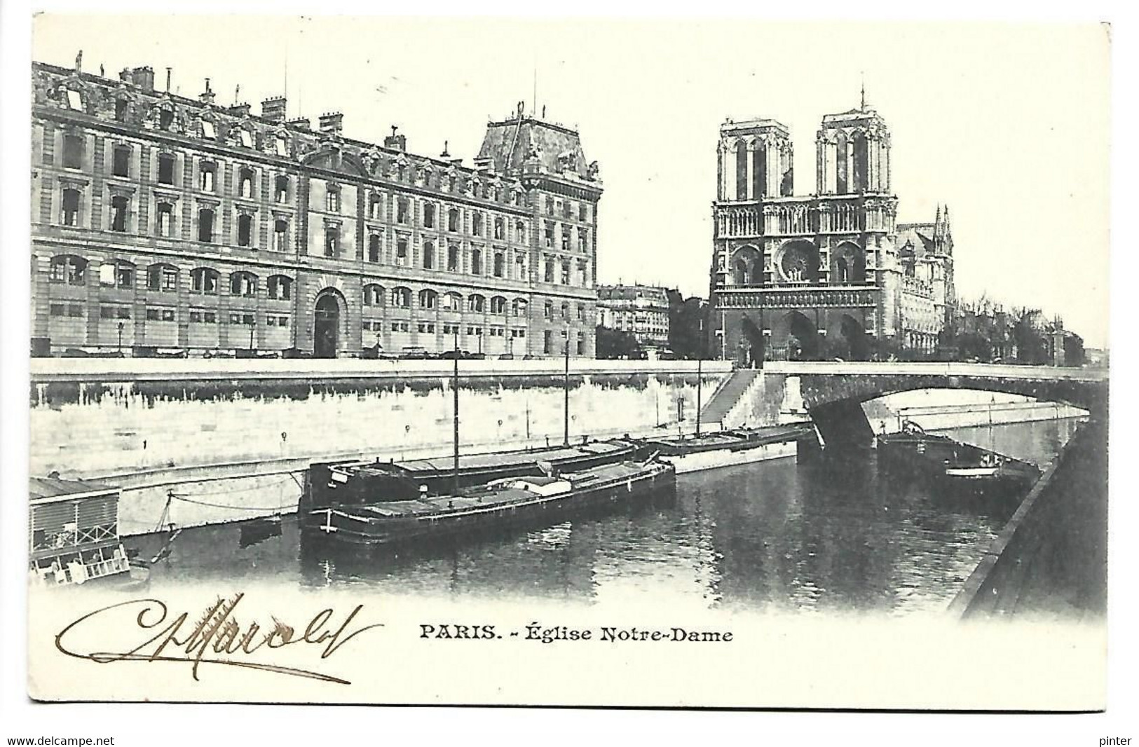 PENICHE - PARIS - Eglise Notre-Dame - Péniches