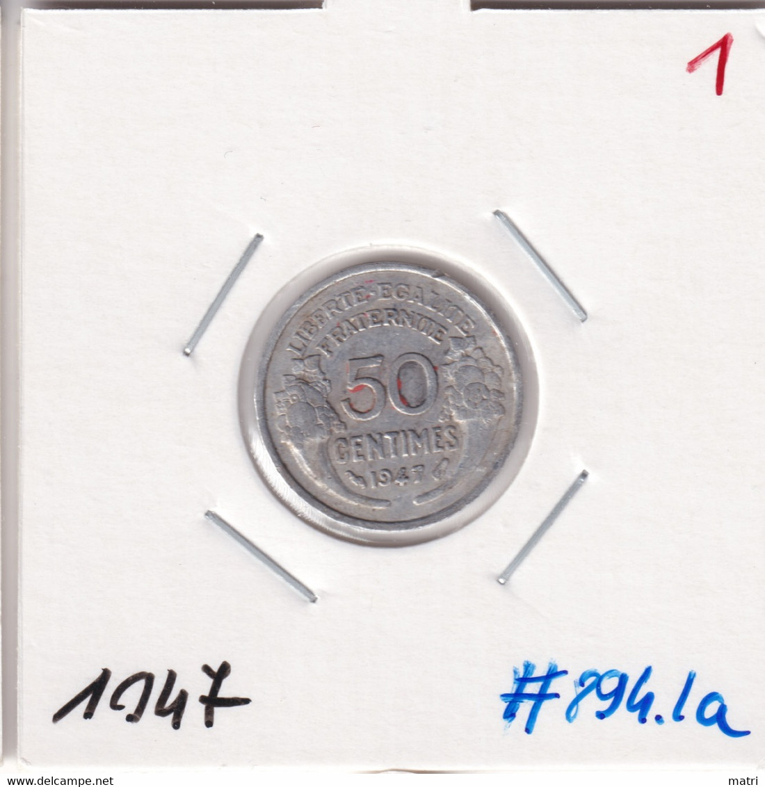 France 50 Centimes 1947 Km#894.1a - 50 Centimes