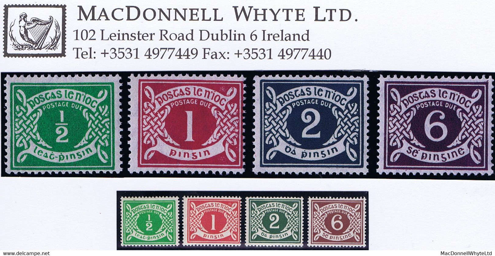 Ireland 1925 Watermark SE Postage Dues, Set Of Four Fine Unmounted Mint - Segnatasse