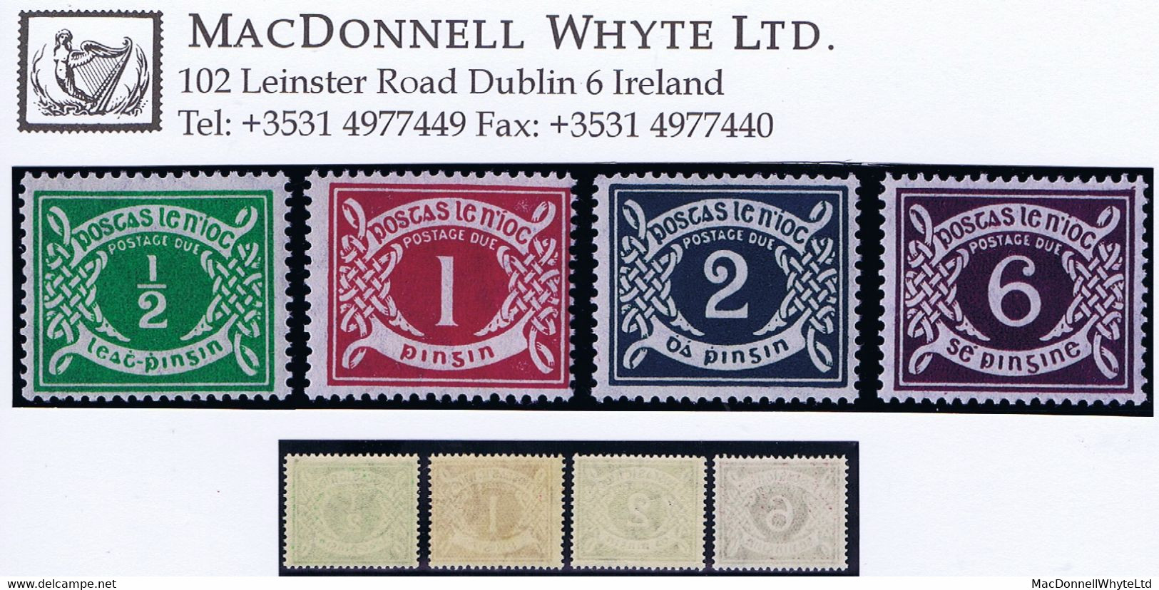 Ireland 1925 Watermark SE Postage Dues, Set Of Four Fine Unmounted Mint - Strafport