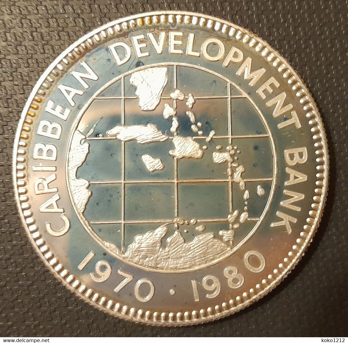 East Caribbean Territories 10 Dollars 1980 Ag.900 28.28g 10th Anniversary - Caraibi Orientali (Territori)