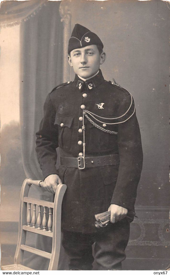 Carte Photo Militaire Français SAINT-MIHIEL-55-Meuse-29 éme B.C.P Bataillon Chasseurs à Pied-Calot-Insigne-Fourragère - Uniformi