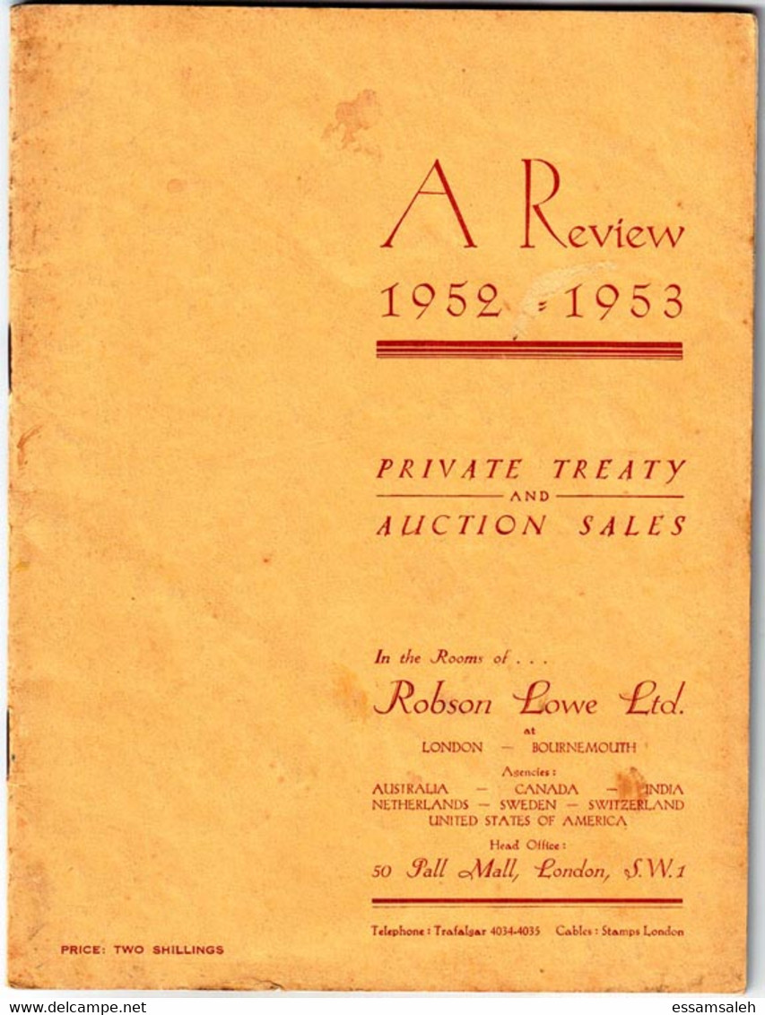 GBS95001 Robson Lowe 1952 - 1953 A Review Private Treaty And Auction Sales - Catalogues For Auction Houses