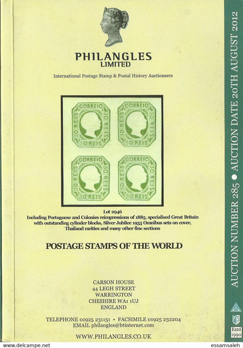 GBS95002 Philangles Auction 285 Date 20th August 2012 Catalogue - Catalogues For Auction Houses