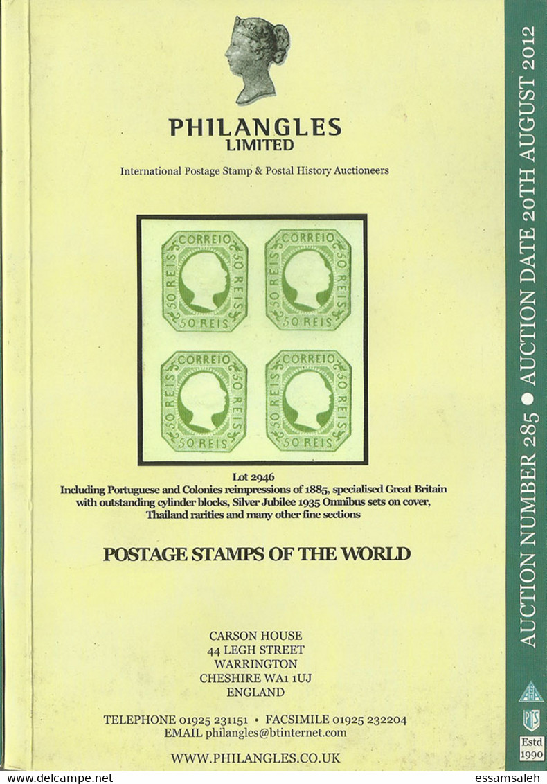 GBS95002 Philangles Auction 285 Date 20th August 2012 Catalogue - Auktionskataloge