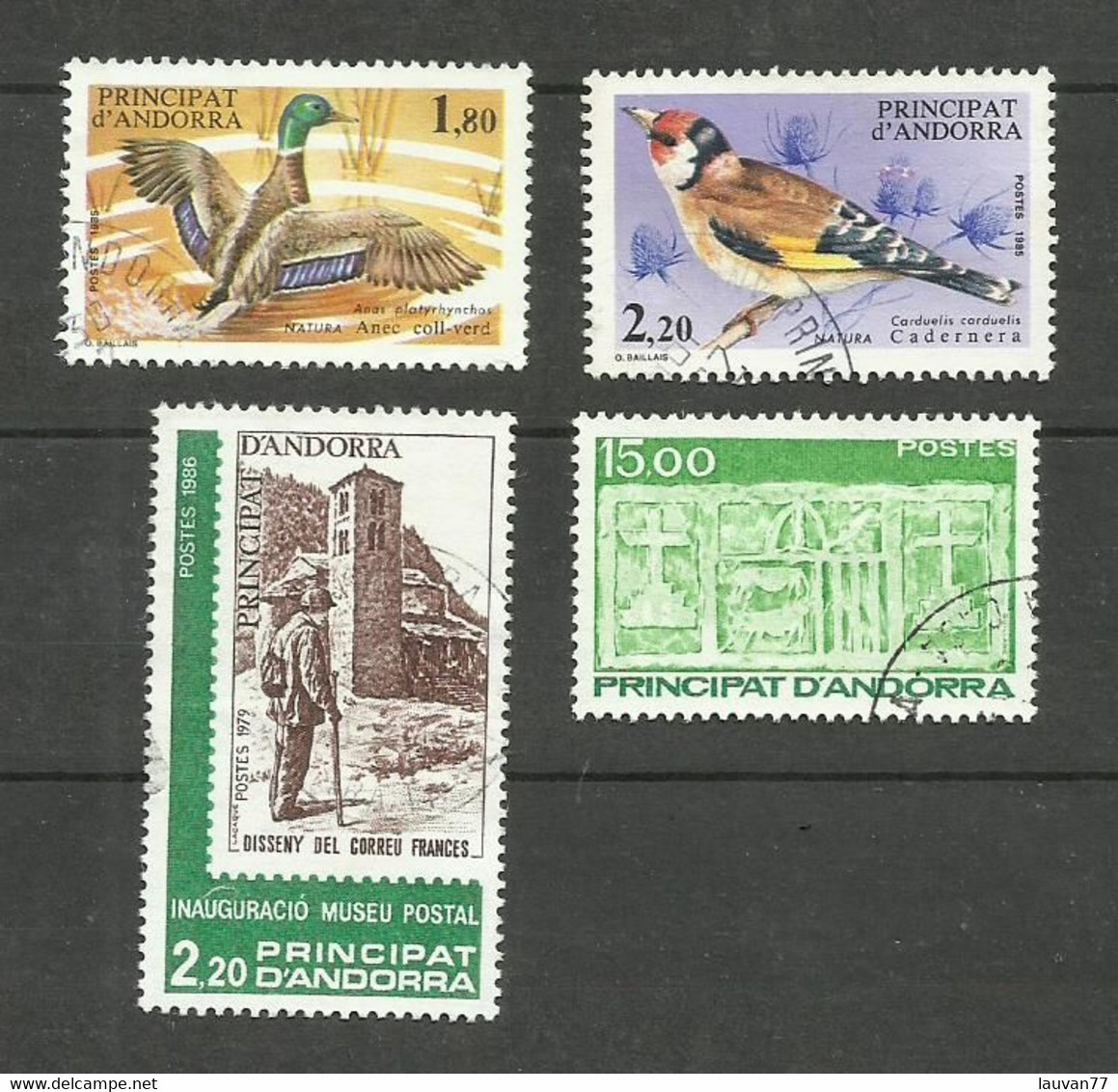 Andorre Français N°342, 343, 345, 347 Cote 4.75€ - Used Stamps