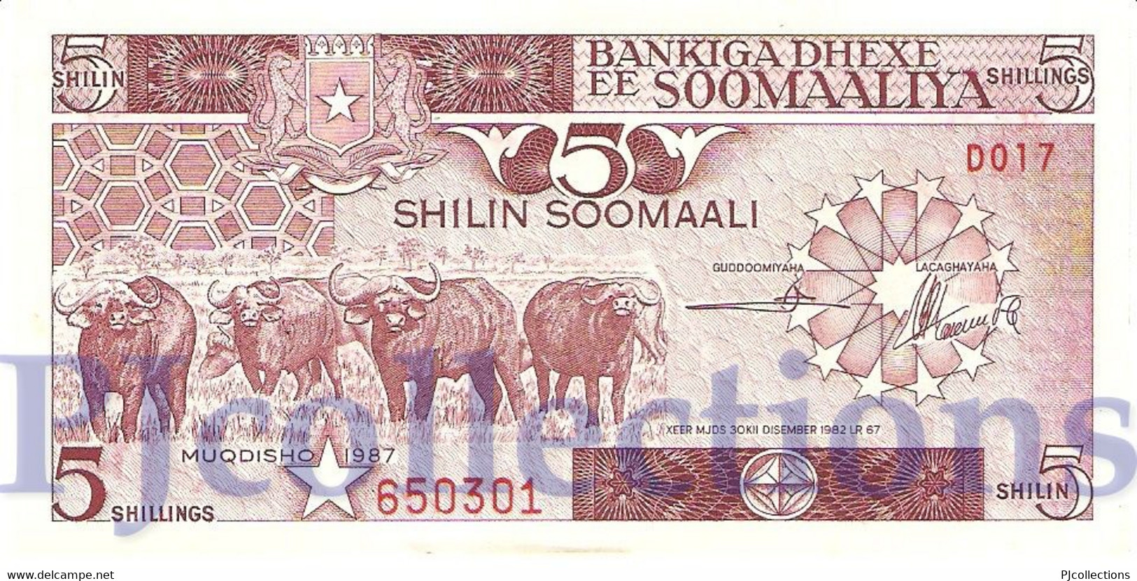 SOMALIA 5 SHILLINGS 1987 PICK 31c UNC - Somalia