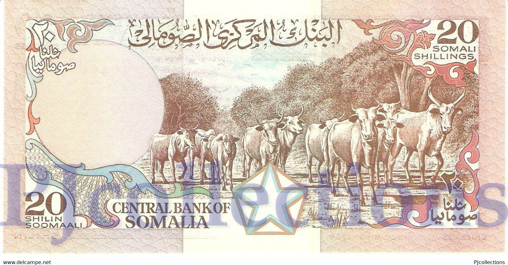 SOMALIA 20 SHILLINGS 1989 PICK 33d UNC - Somalie