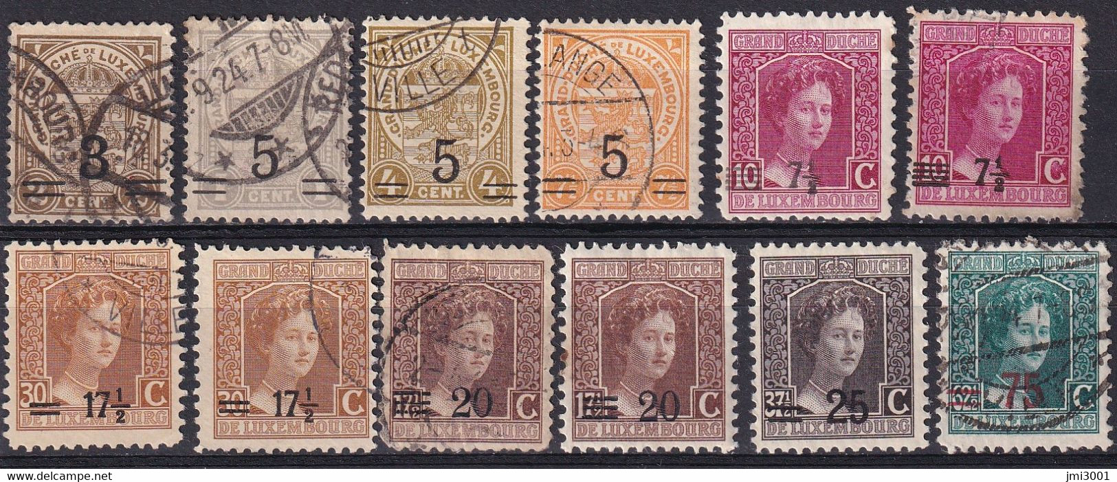 Luxembourg   1916/24    Lot   Entre Le YT111 & 116 - 1914-24 Marie-Adelaide