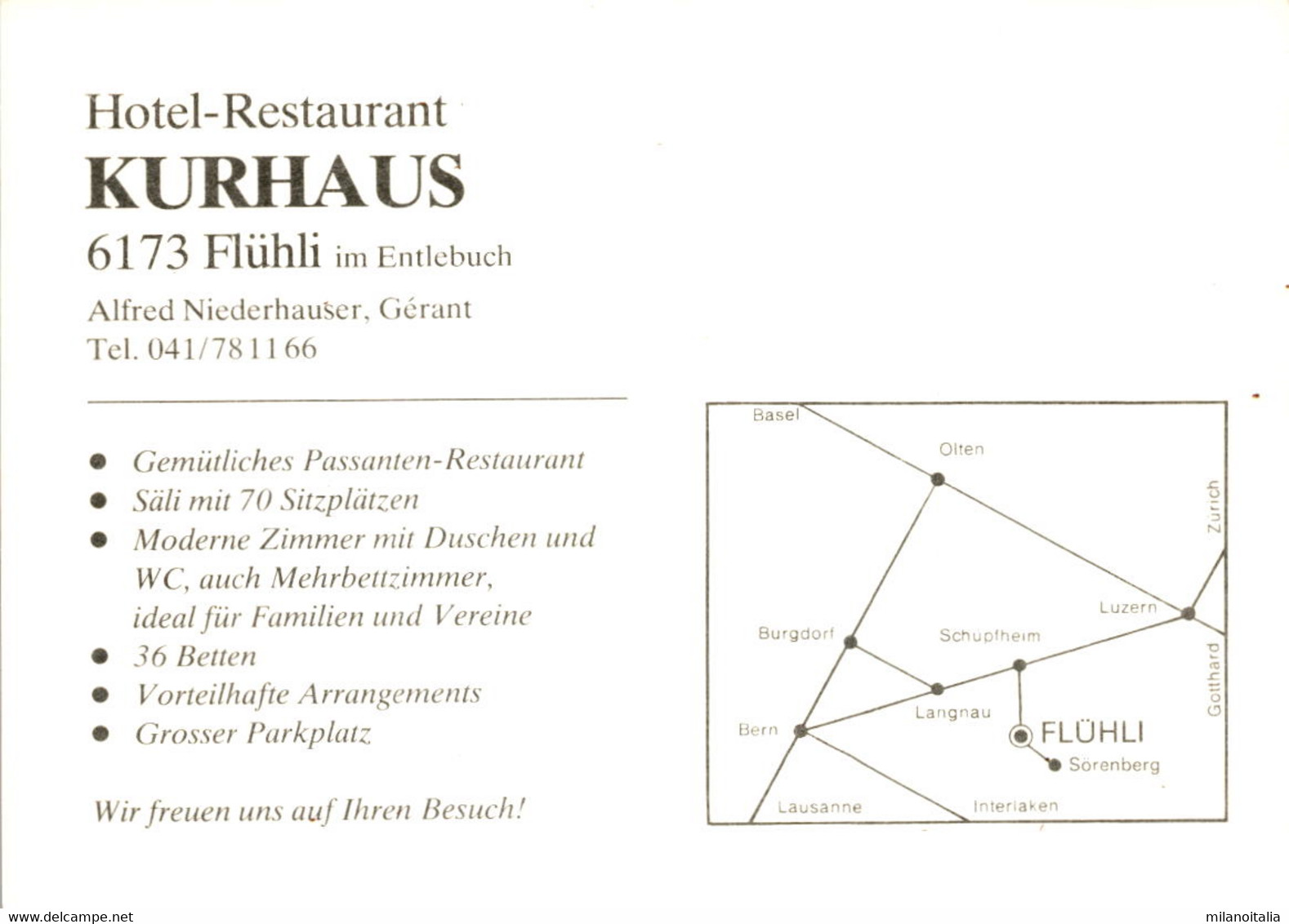 Hotel-Restaurant Kurhaus, Flühle Im Entlebuch - 4 Bilder - Werbekarte - Entlebuch