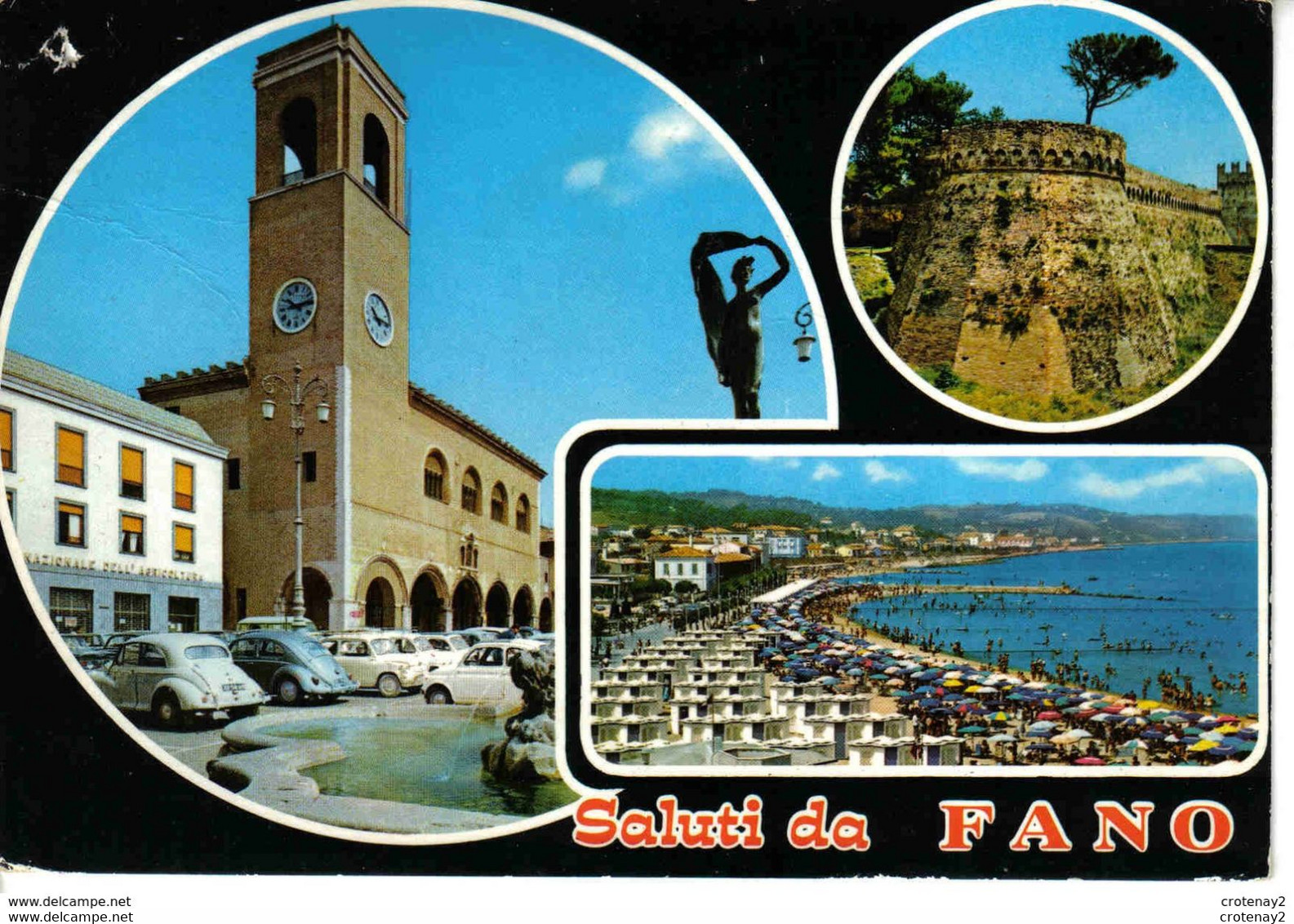 Italie Saluti Da FANO N°6038 écrite Année ? Autos Voitures Fiat 500 VW Käfer - Fano