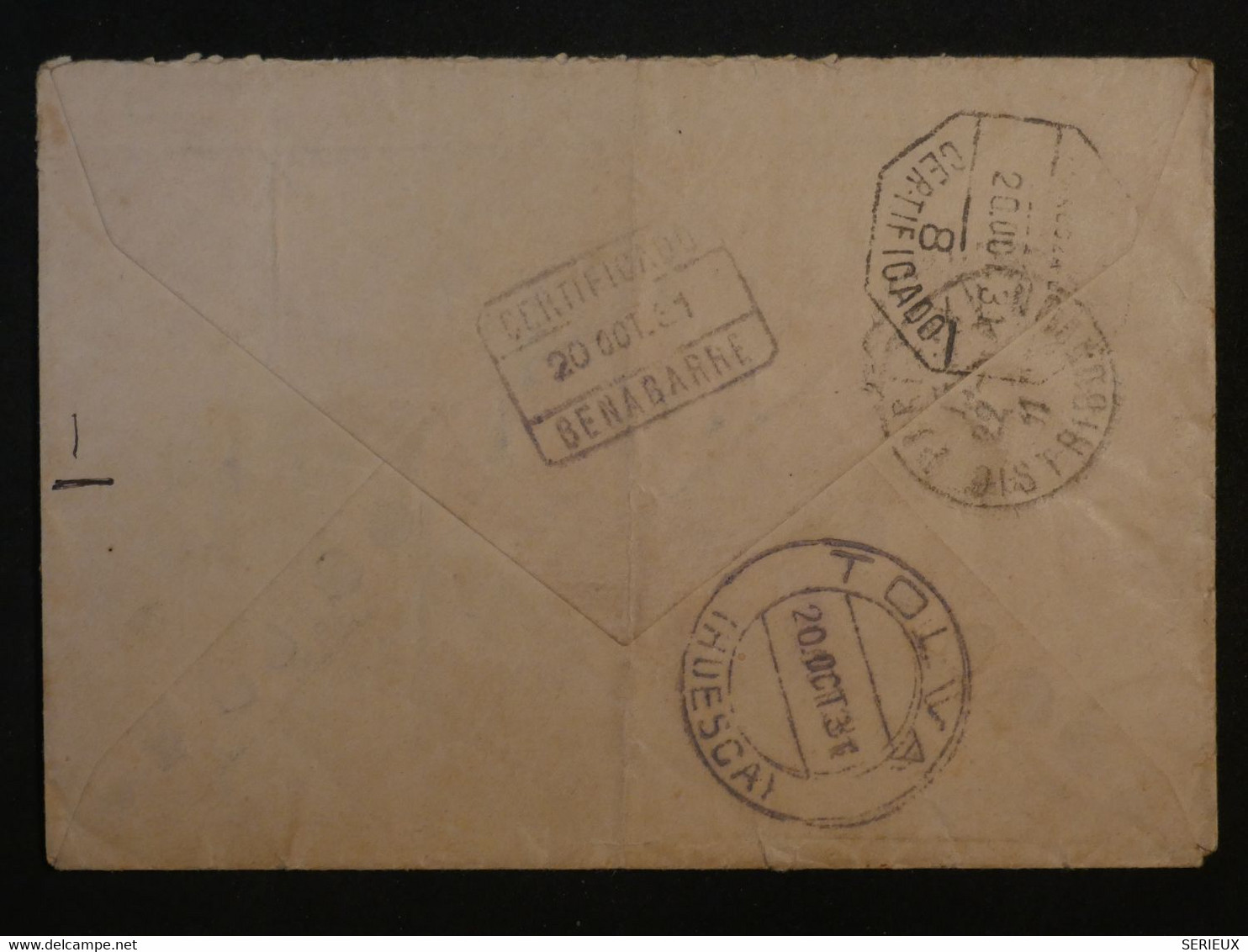 BL2 ESPANA  BELLE LETTRE  CENSUREE MILITAR 1931 A VALENCE  FRANCIA+  +AFFRANCH. INTERESSANT++ - Nationalists Censor Marks