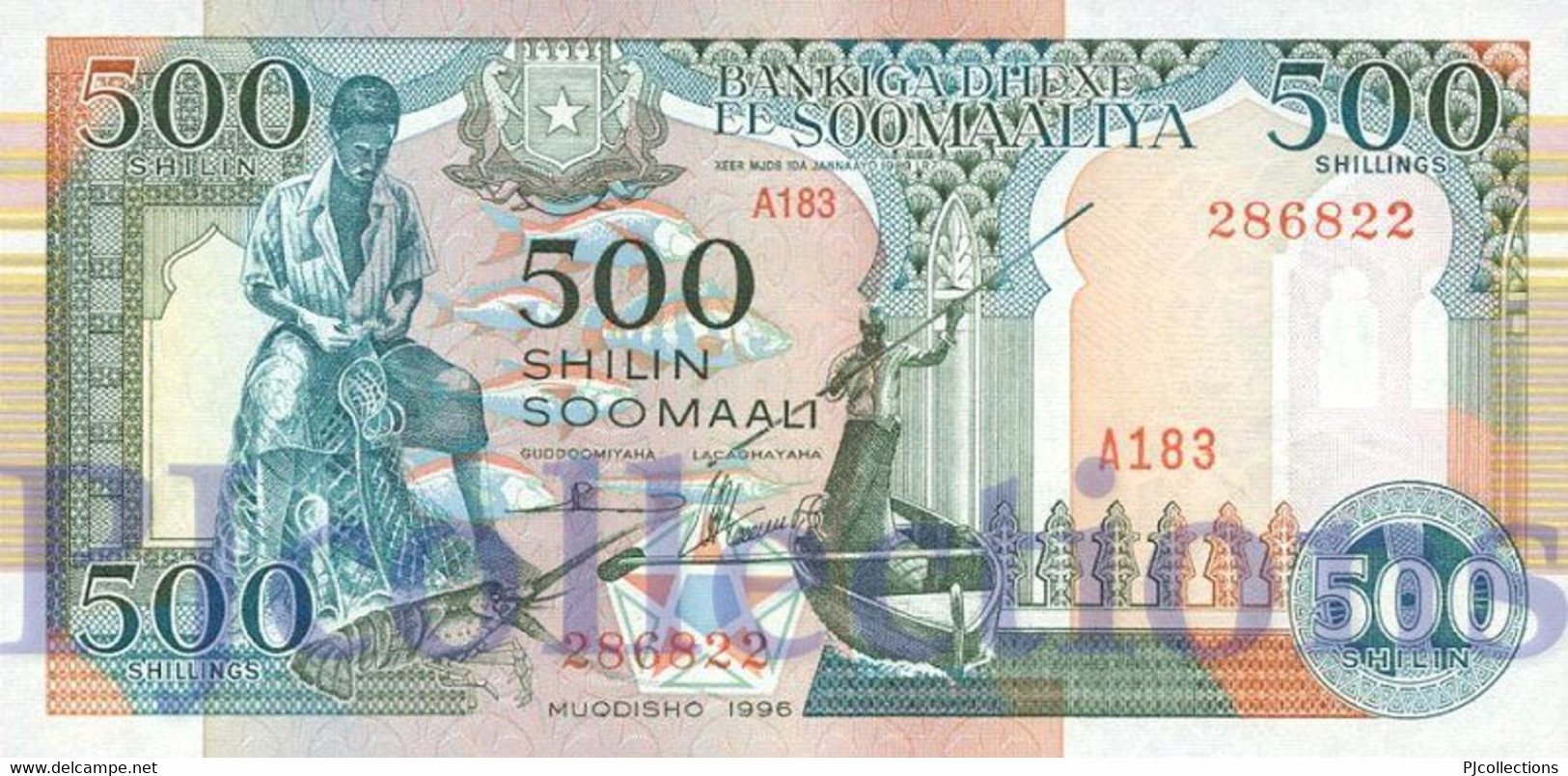 LOT SOMALIA 500 SHILLINGS 1996 PICK 36c UNC X 5 PCS - Somalia