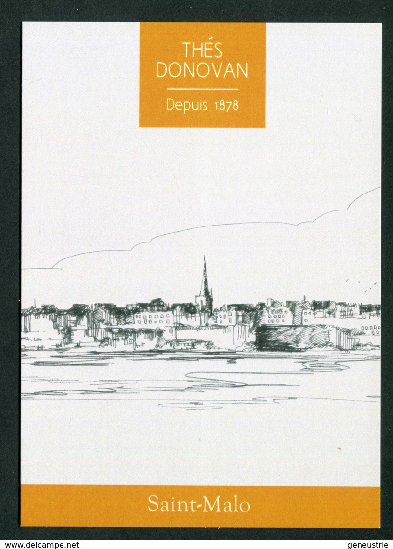 Tarif Format CPM "Thés Donovan" à Vitré - Illustration De Saint Malo - Bretagne - Menus