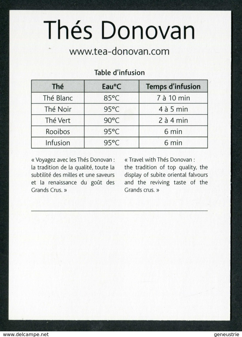 Tarif Format CPM "Thés Donovan" à Vitré - Illustration De Saint Malo - Bretagne - Menus