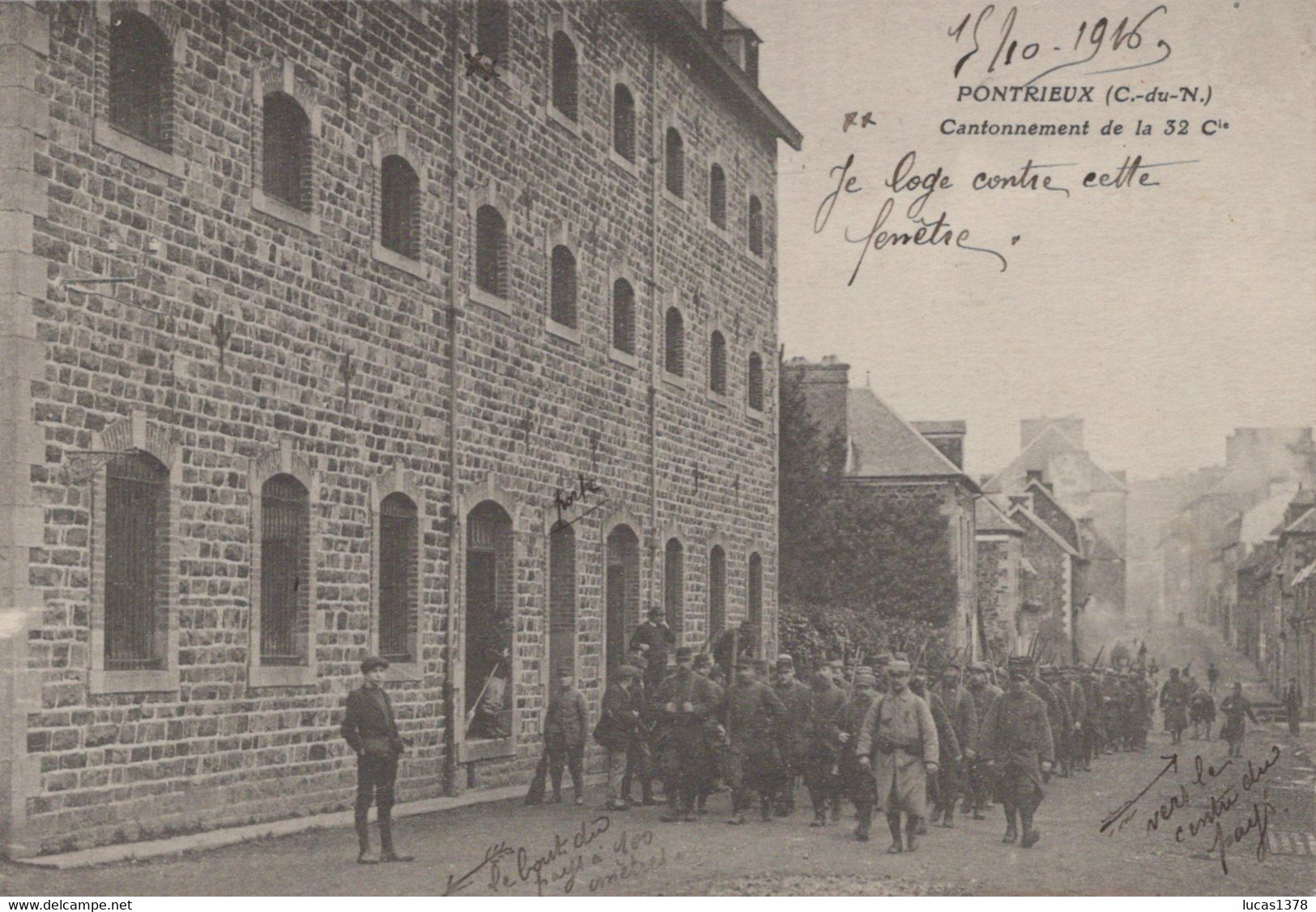 22 /  Guerre 1914 / 1918 . Pontrieux . Cantonnement De La 32 ème Cie . 154 ème R.I . Caserne - Pontrieux
