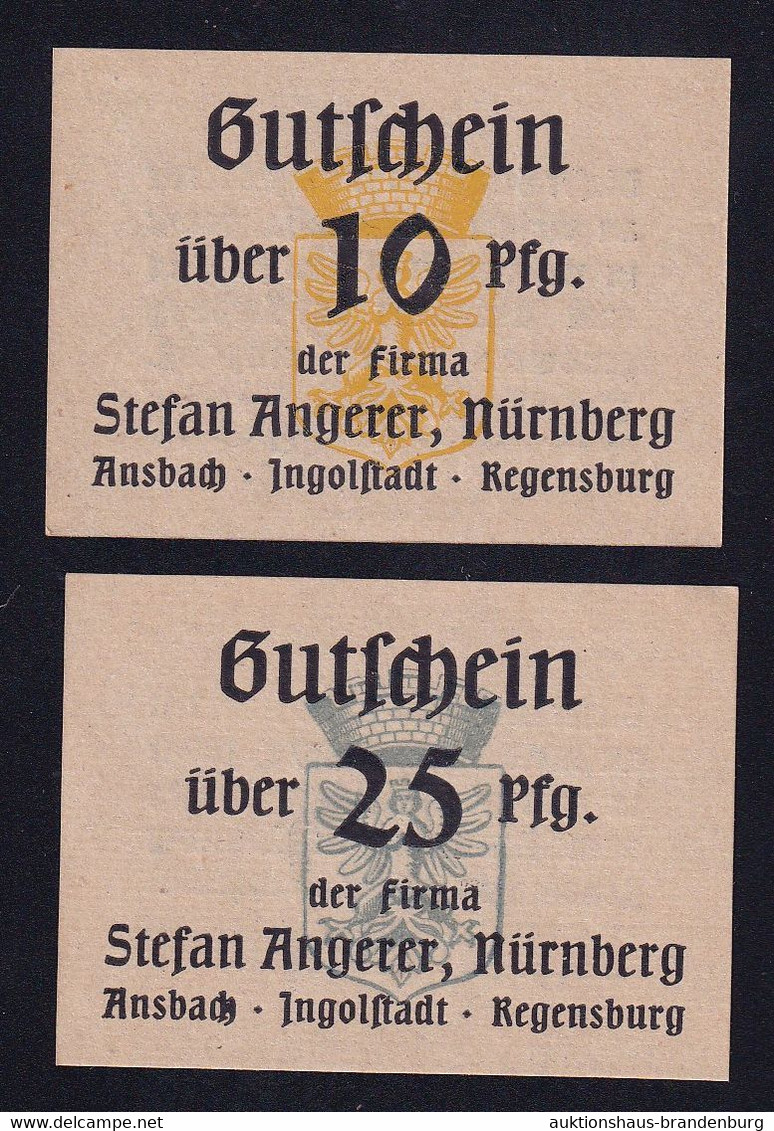 2x Nürnberg: 10 Pfg. + 25 Pfennig O.D. - Fa. Stefan Angerer - Collections