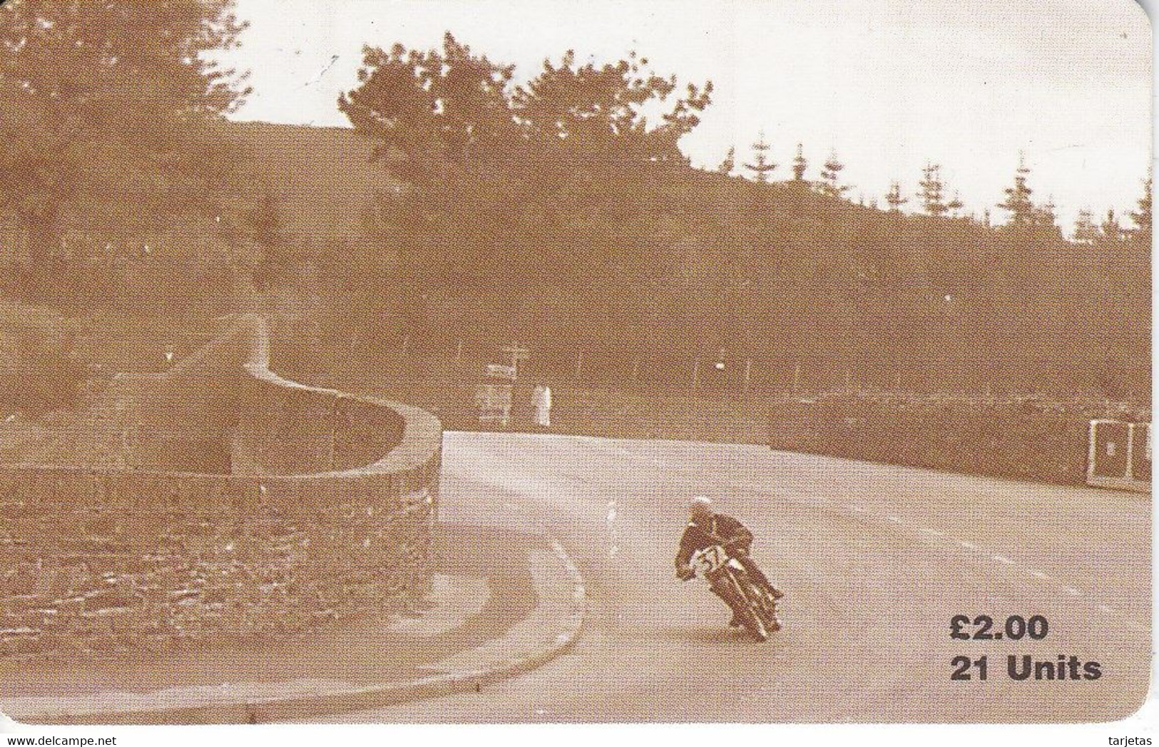 MAN-119 TARJETA DE LA ISLA DE MAN CON UNA MOTO - TT RACES 1997 - J.H.WHITE - Isle Of Man