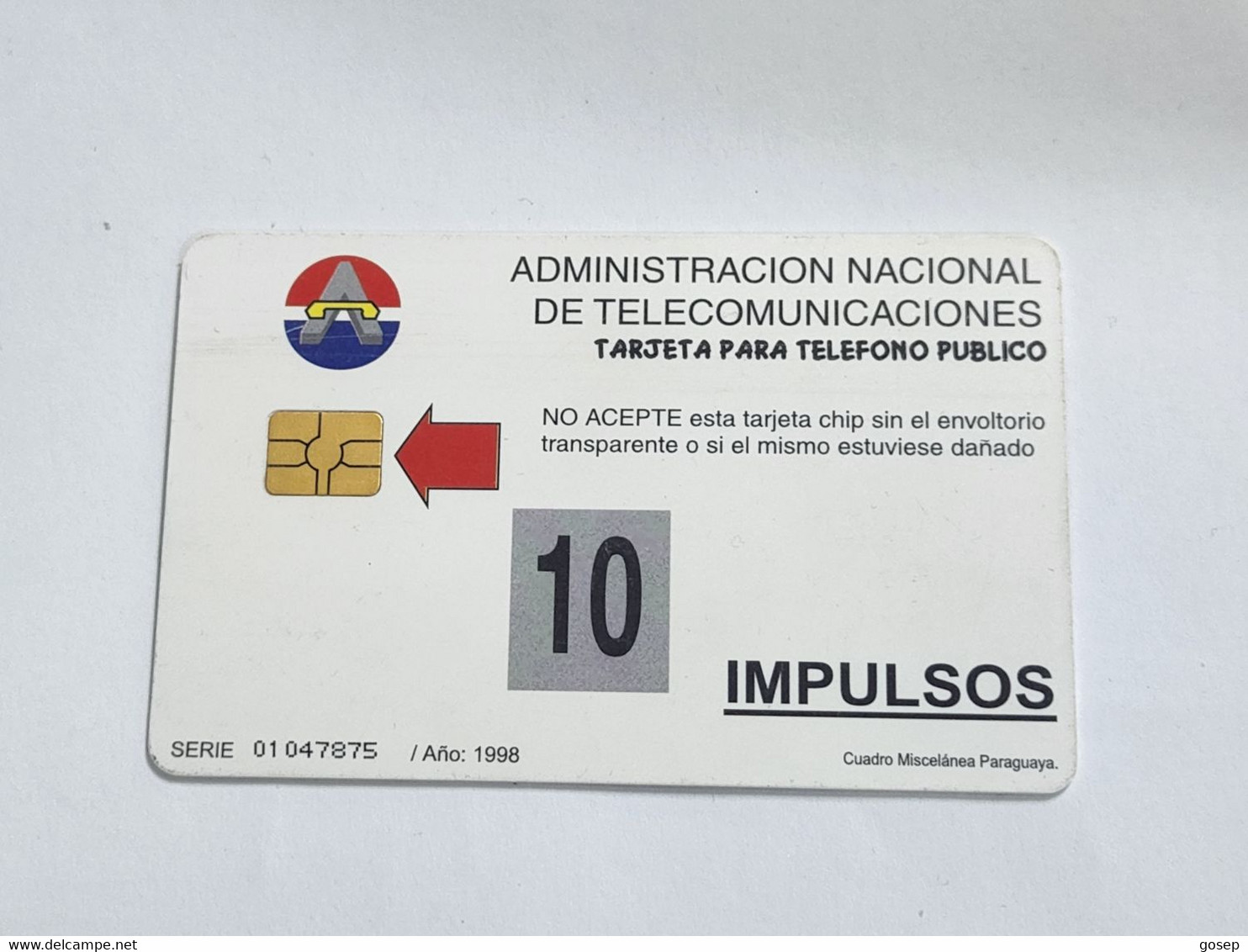 Paraguay-(par-a11)-(10 Impulsos)-(01047875)-(9)-chip Card+1card Prepiad Free - Paraguay
