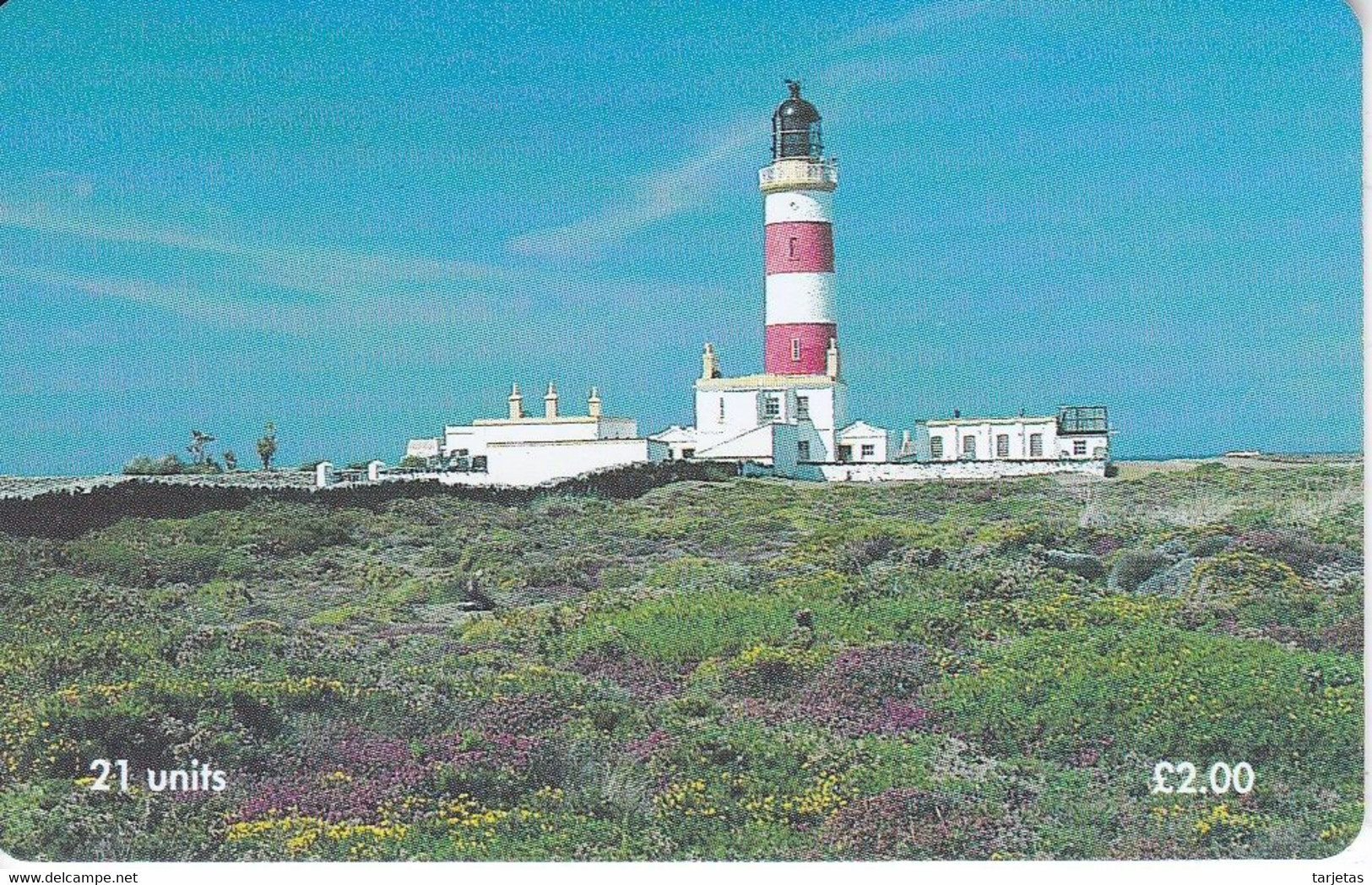 MAN-137 TARJETA DE LA ISLA DE MAN CON UNA FARO- POINT OF AYRE LIGHTHOUSE - Man (Isle Of)