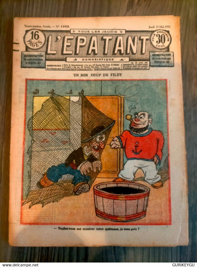 L'épatant N° 1293 LES PIEDS NICKELES FORTON  CALLAUD 11/05/1933  Dédé PASDEBILE DETECTIVE - Pieds Nickelés, Les