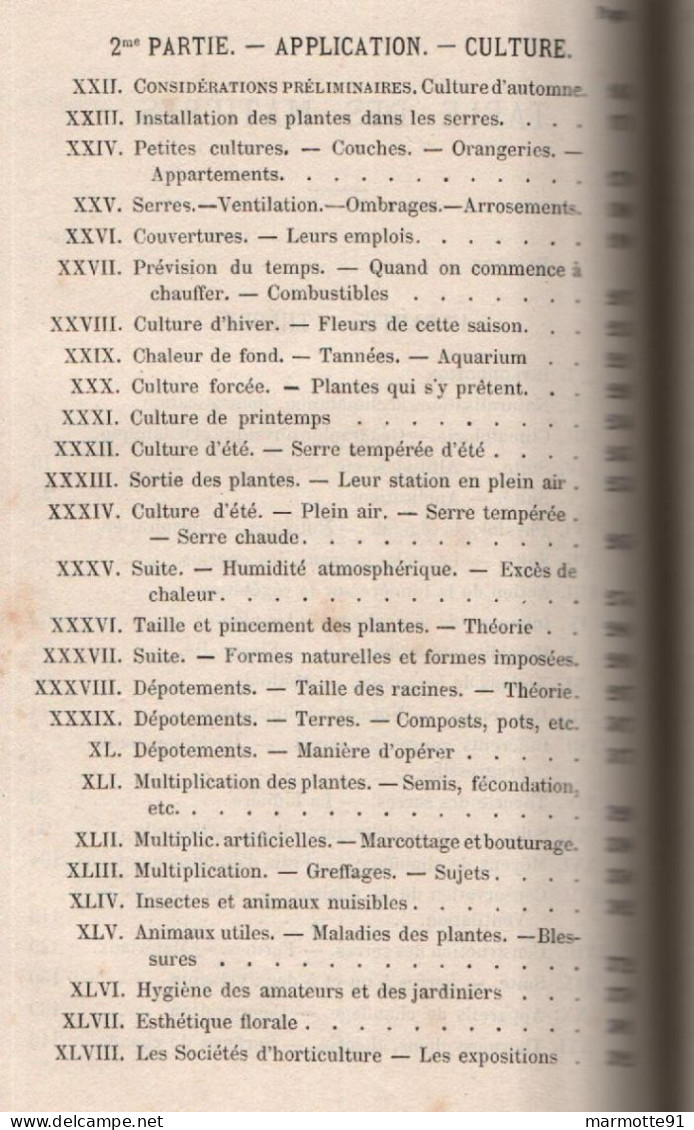 LES PLANTES DE SERRE TRAITE THEORIQUE ET PRATIQUE CLIMAT BELGIQUE  PAR E. DE PUYDT  MONS 1866 - 1801-1900