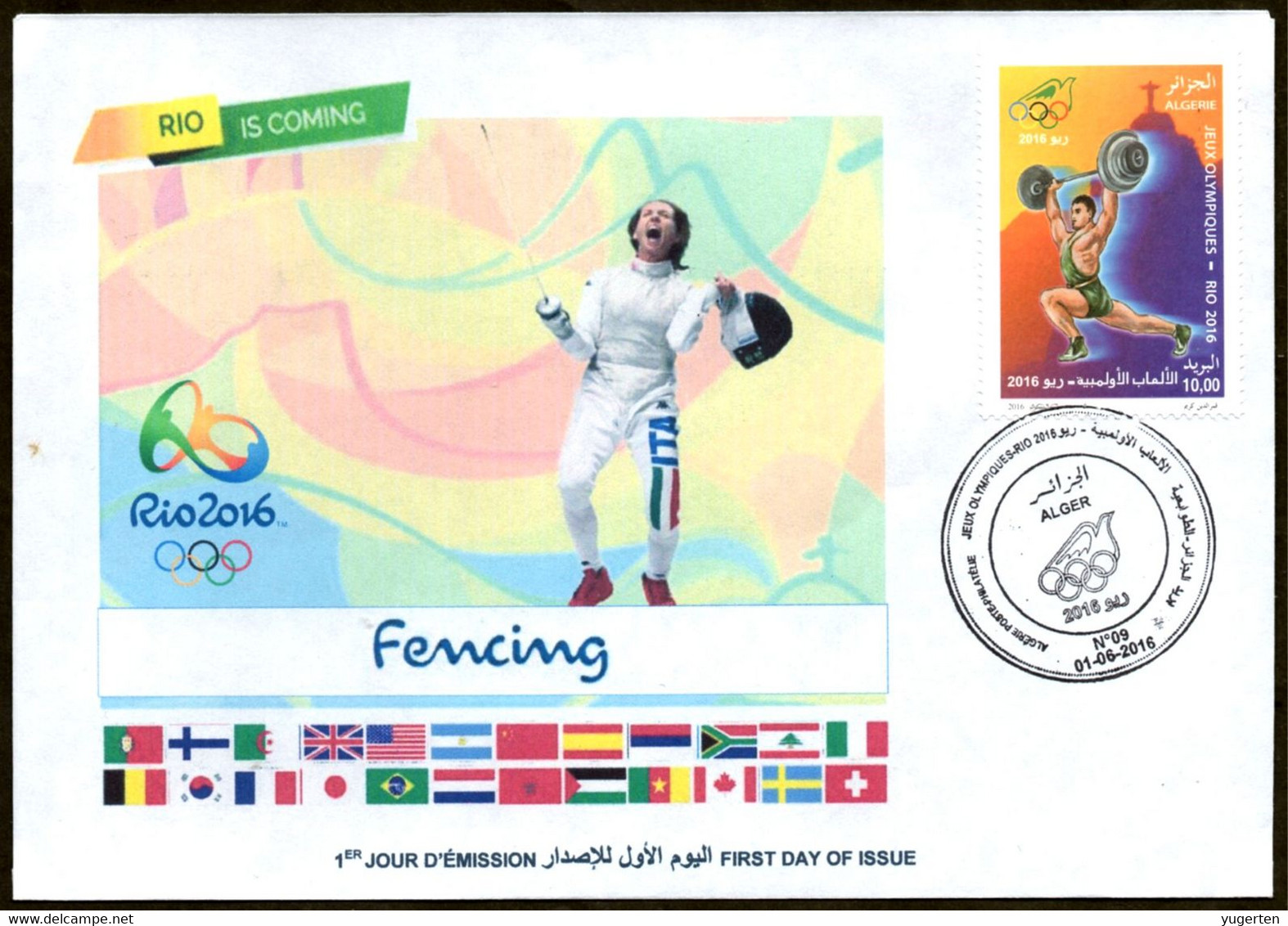 ARGELIA FDC JO Rio 2016 Olympic Olympics Fencing Escrime Fechten Esgrima Scherma Schermen - Eté 2016: Rio De Janeiro