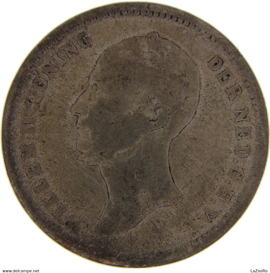 LaZooRo: Netherlands 25 Cents 1848 VF / XF No Dot - Silver - 1840-1849 : Willem II