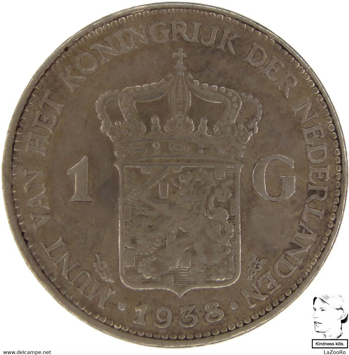 LaZooRo: Netherlands 1 Gulden 1938 XF - Silver - 1 Gulden