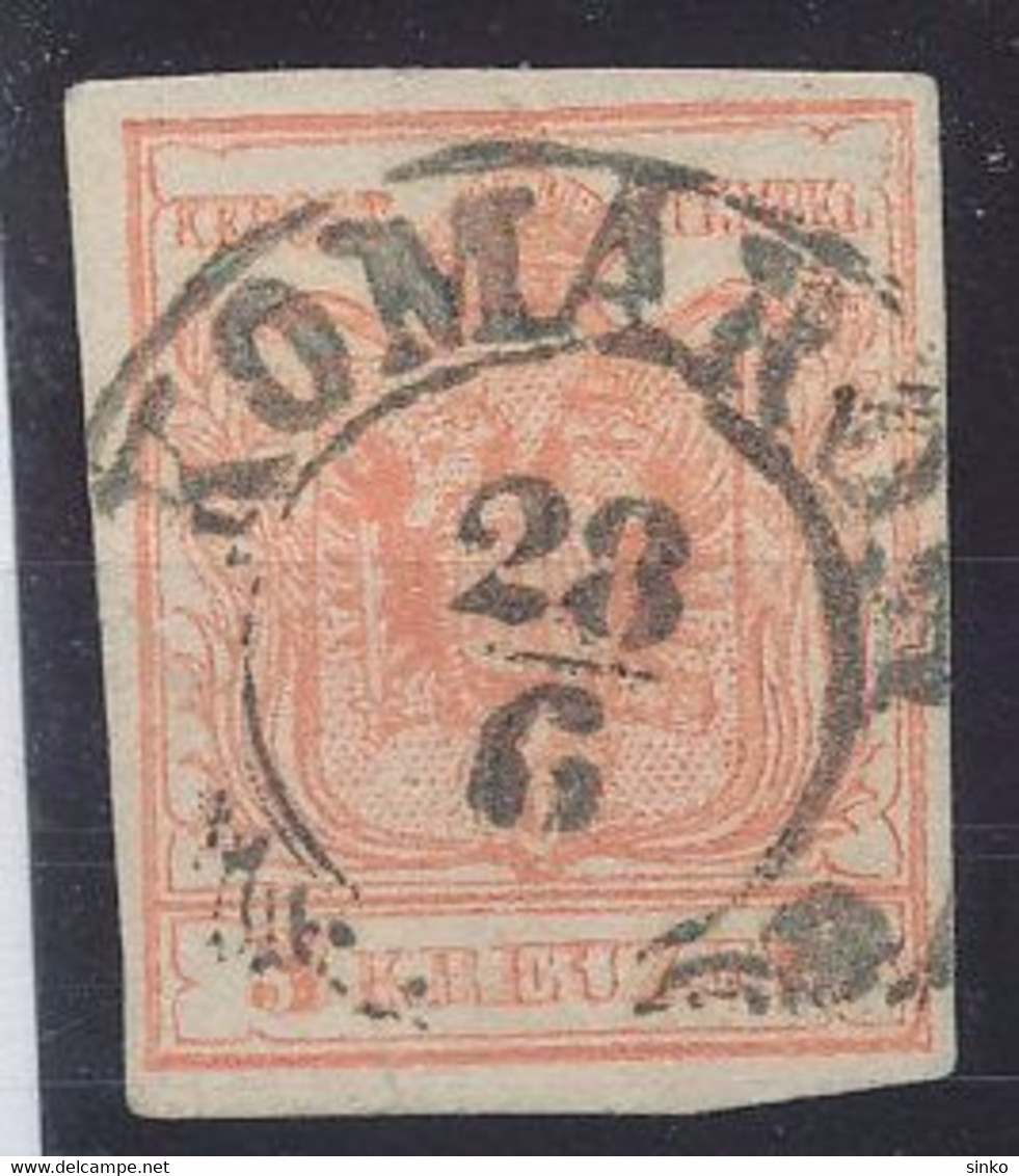 1850. Typography 3kr Stamp, KOMAROM - ...-1867 Préphilatélie