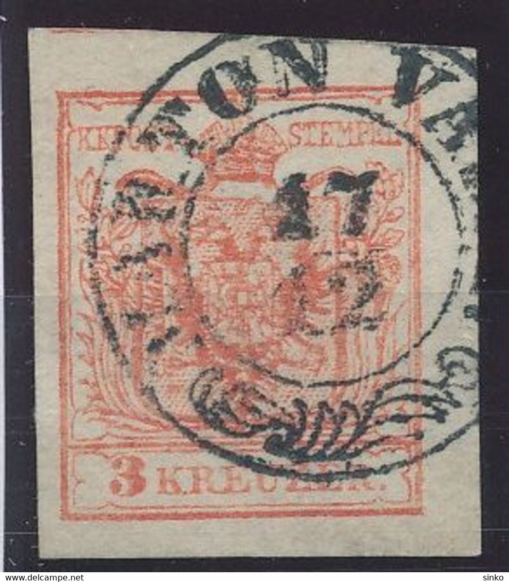 1850. Typography 3kr Stamp, MARTON VASAR - ...-1867 Prephilately