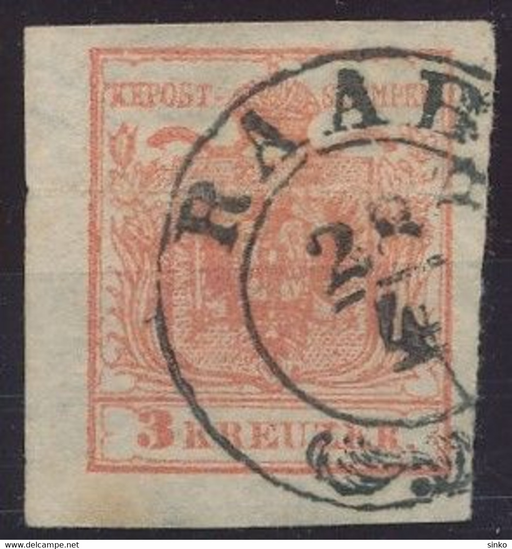 1850. Typography 3kr Stamp, RAAB - ...-1867 Préphilatélie