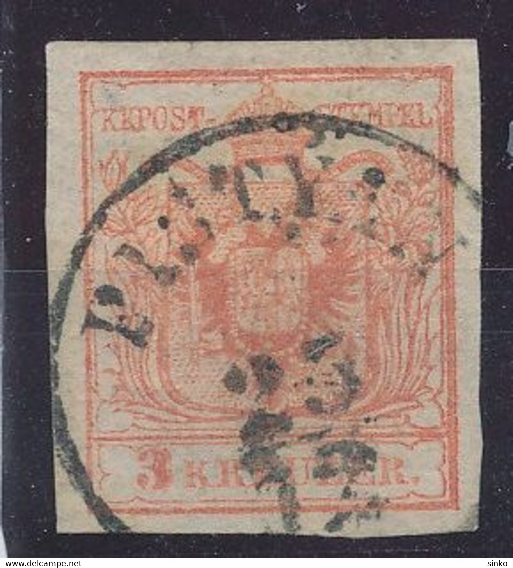 1850. Typography 3kr Stamp, PISTYAN - ...-1867 Préphilatélie