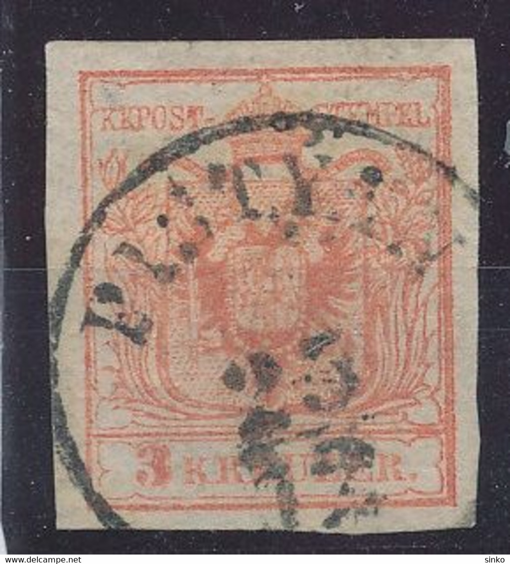 1850. Typography 3kr Stamp, PISTYAN - ...-1867 Voorfilatelie