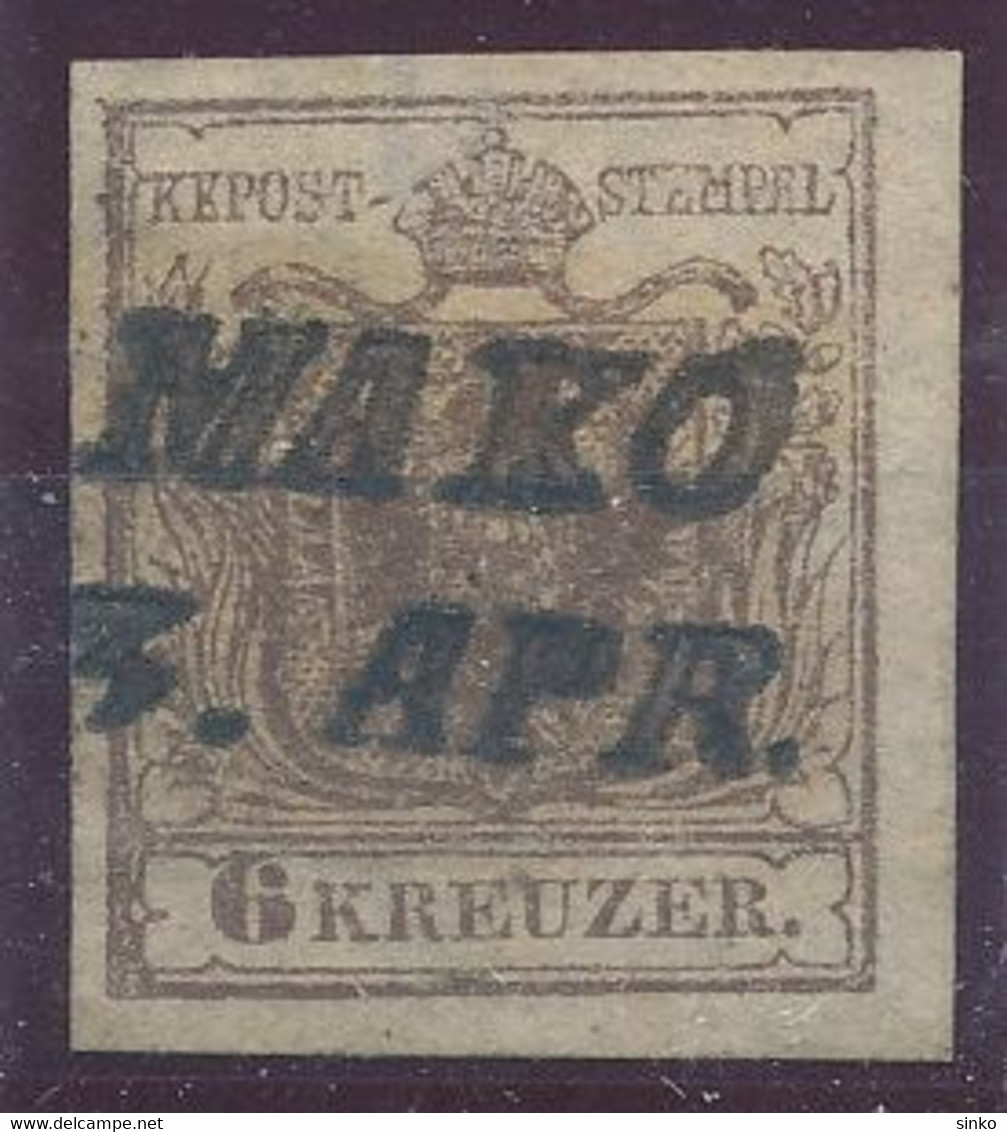 1850. Typography 6kr Stamp, MAKO - ...-1867 Voorfilatelie