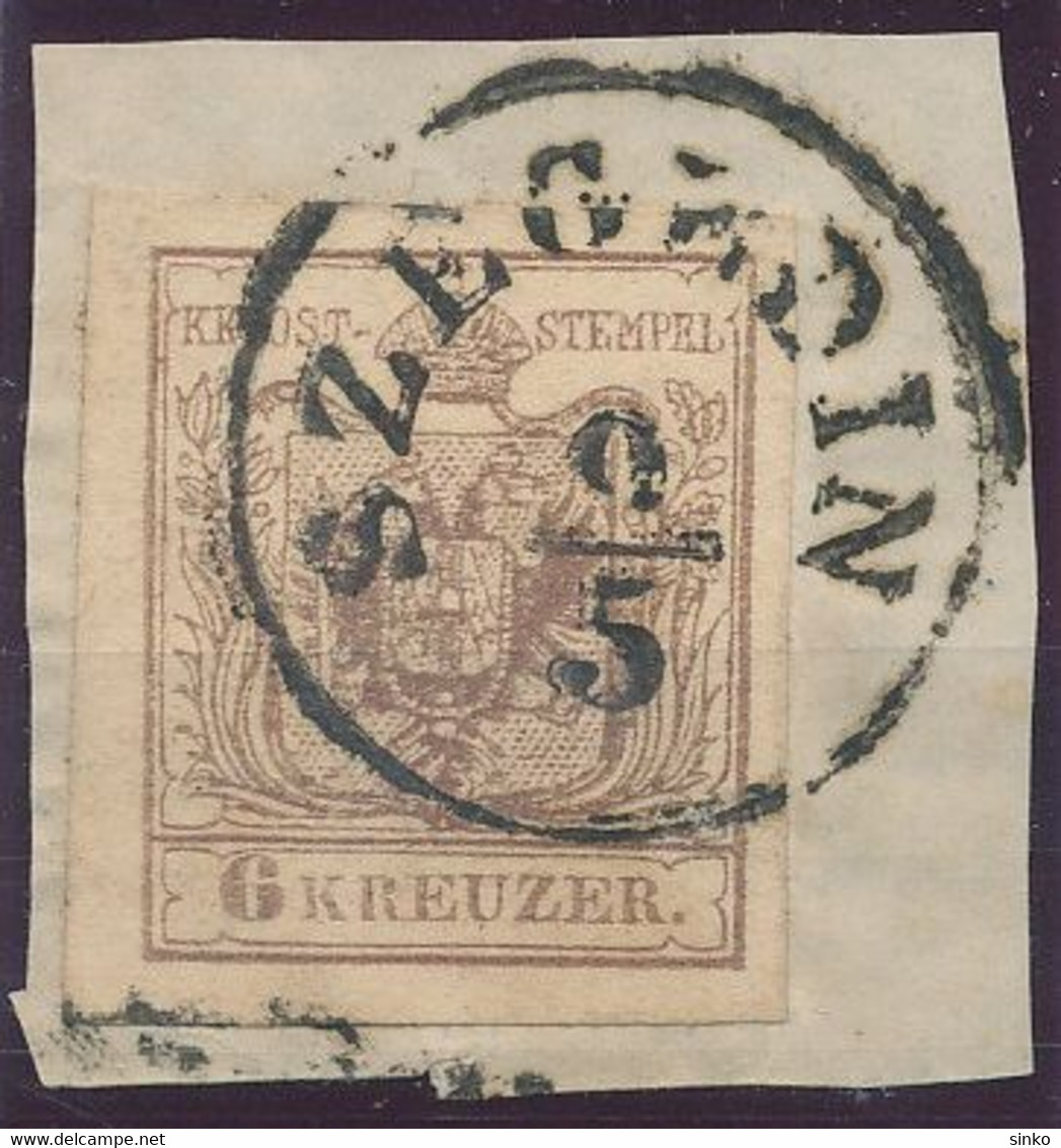1850. Typography 6kr Stamp, SZEGEDIN - ...-1867 Préphilatélie