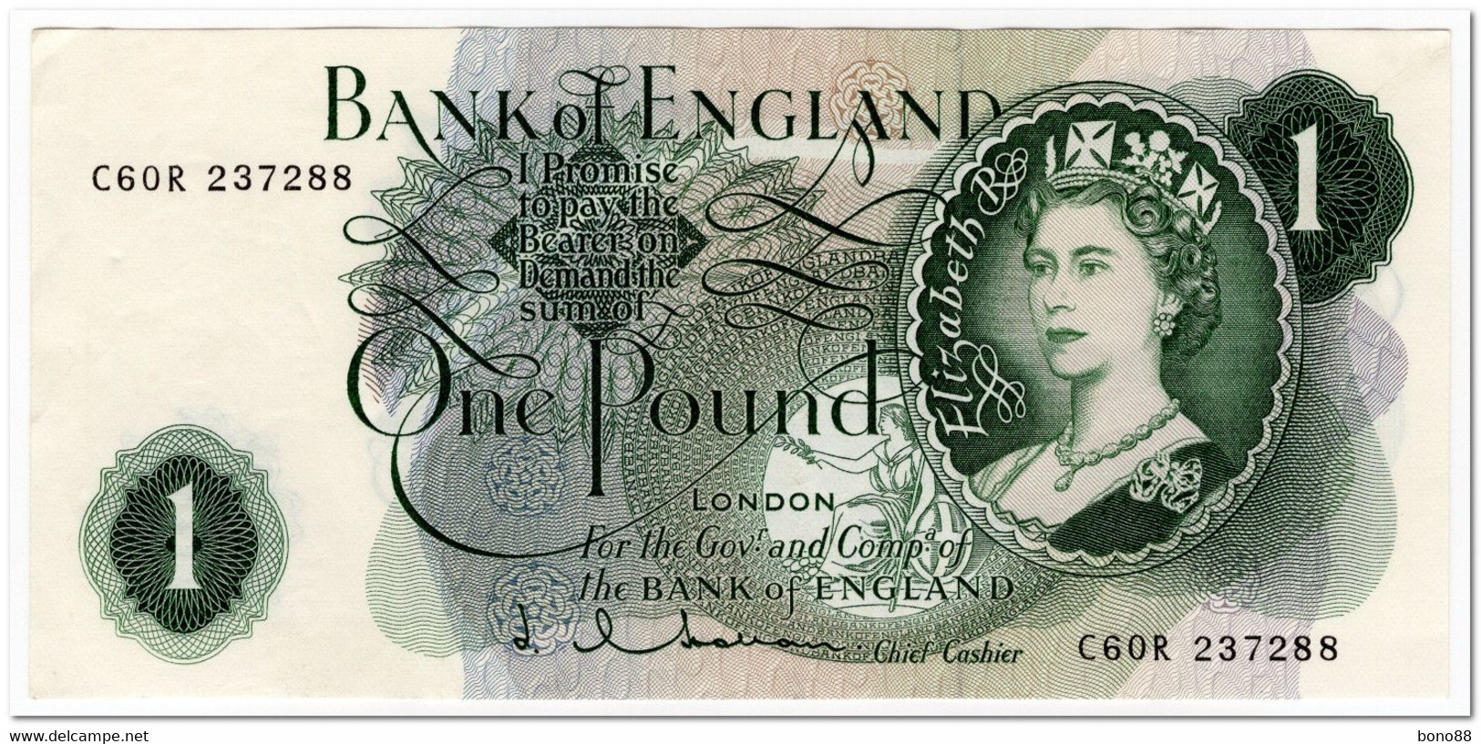 GREAT BRITAIN,BANK OF ENGLAND,1 POUND,1962-66,P.374c,VF-XF - 1 Pond
