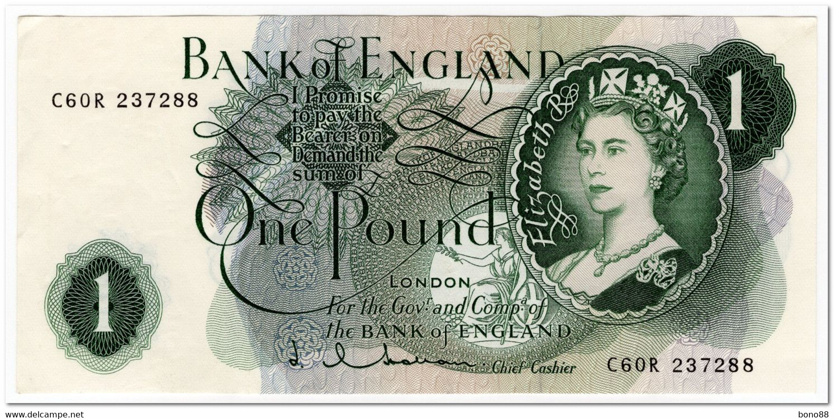 GREAT BRITAIN,BANK OF ENGLAND,1 POUND,1962-66,P.374c,VF-XF - 1 Pound