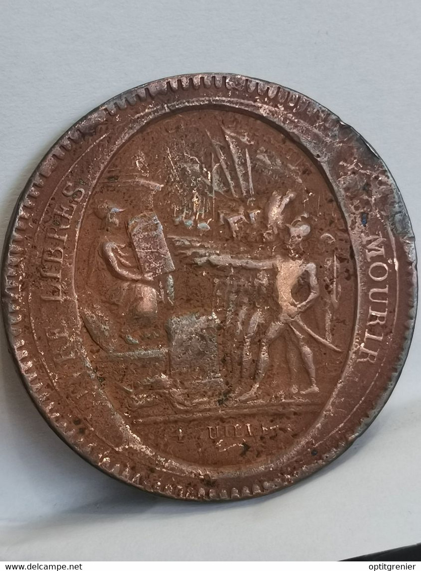 MEDAILLE DE CONFIANCE DE 5 SOLS L'AN IV DE LA LIBERTE 1792 - Monétaires / De Nécessité