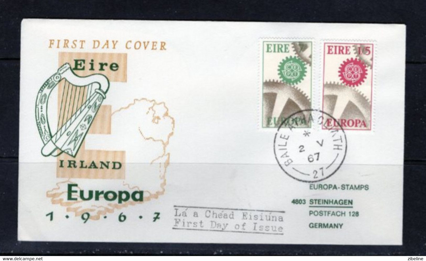 ZIBELINE EUROPA CEPT  EIRE IRLANDE IERLAND 1967 FDC - Vrac (max 999 Timbres)