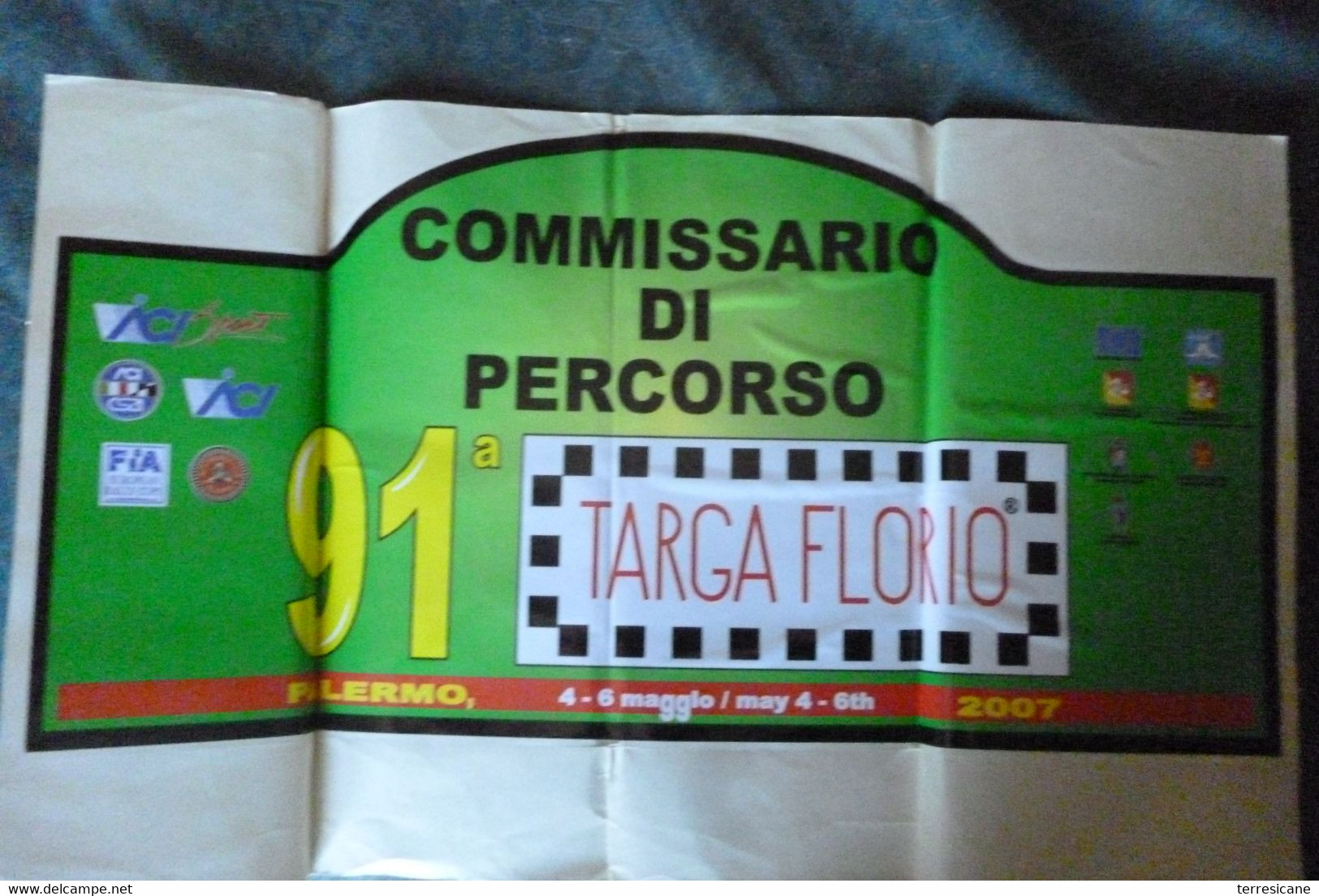 MAX BIG Adesivo Stiker Etiqueta PLACCA TARGA RALLYE 86 TARGA FLORIO CM. 20 X 39 CAR RACE SEE AUTOMOBILIA - Placas De Rally